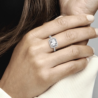 Foto 5 | Foto 5 | Anillo Pandora Halo Rectangular Reluciente Original 192391c01 Joyería De Lujo Para Mujer Ideal Para Regalo Elegante