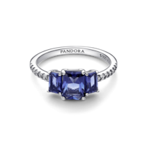 Anillo Pandora Reluciente Con Tres Piedras Azules 192389c01 Joyería De Lujo Para Mujer Ideal Para Regalo Elegante