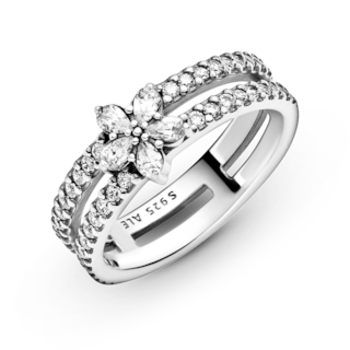 Foto 4 | Foto 4 | Anillo Pandora Doble Con Copo De Nieve Brillante Original 199236c01 Joyería De Lujo Para Mujer Ideal Para Regalo Elegante
