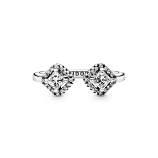 Foto 2 | Foto 2 | Anillo Pandora Abierto Brillo Cuadrado Original Joyería Fina 198506c01 Diseño Abierto Versátil Joyería De Lujo Para Mujer Ideal