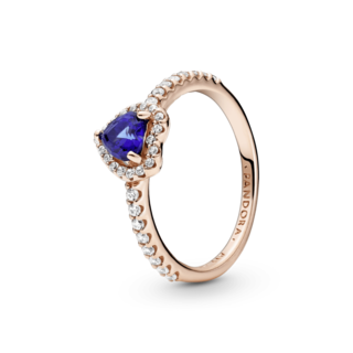 Foto 1 | Foto 1 | Anillo Pandora De Corazón Elevado Azul Brillante 14k 188421c01 Joyería De Lujo Para Mujer Ideal Para Regalo Elegante