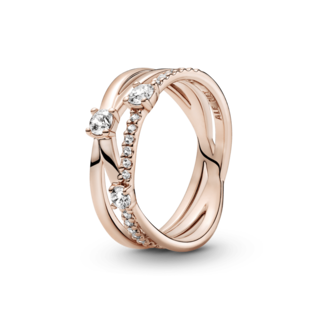 Foto 1 | Foto 1 | Anillo Pandora Banda Triple Resplandeciente 14k 189400c01 Joyería De Lujo Para Mujer Ideal Para Regalo Elegante