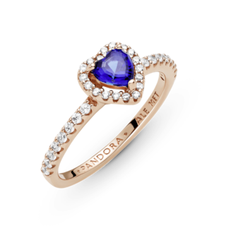 Foto 4 | Foto 4 | Anillo Pandora De Corazón Elevado Azul Brillante 14k 188421c01 Joyería De Lujo Para Mujer Ideal Para Regalo Elegante