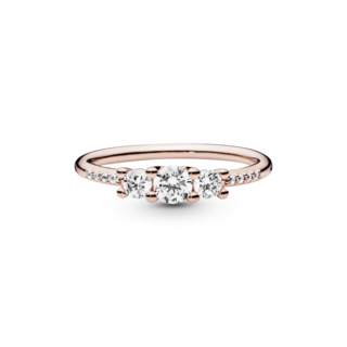 Foto 2 | Foto 2 | Anillo Pandora Con Tres Piedras Transparentes 14k 186242cz Joyería De Lujo Para Mujer Ideal Para Regalo Elegante