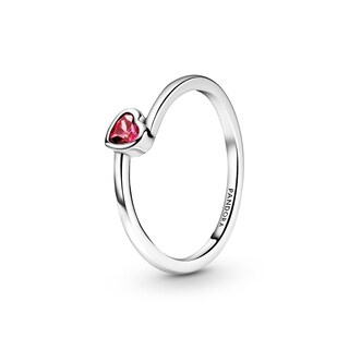 Foto 2 | Foto 2 | Anillo Pandora Solitario Corazón Inclinado Rojo Original 199267c01 Joyería De Lujo Para Mujer Ideal Para Regalo Elegante