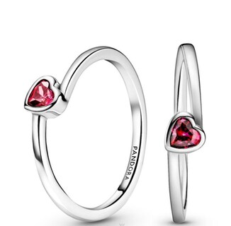 Foto 3 | Foto 3 | Anillo Pandora Solitario Corazón Inclinado Rojo Original 199267c01 Joyería De Lujo Para Mujer Ideal Para Regalo Elegante