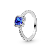 Anillo Pandora Cuadrado Azul Con Halo Original Joyería Fina 198863c02 Joyería De Lujo Para Mujer Ideal Para Regalo Elegante