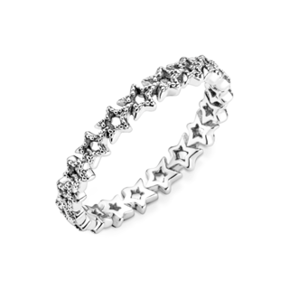 Foto 4 | Foto 4 | Anillo Pandora Banda De Estrellas Asimétricas Original 190029c00 Joyería De Lujo Para Mujer Ideal Para Regalo Elegante