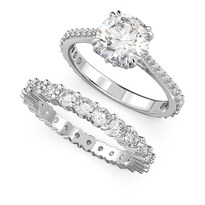 Anillo Constella Conjunto Swarovski Talla Rodio 5649215 Joyería De Lujo Para Mujer Ideal Para Regalo Elegante