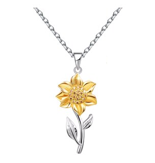 Foto 4 | Foto 4 | Collar de Girasol Aretes Dije Chapado en Oro 18k Joyería Mujer 3 Piezas