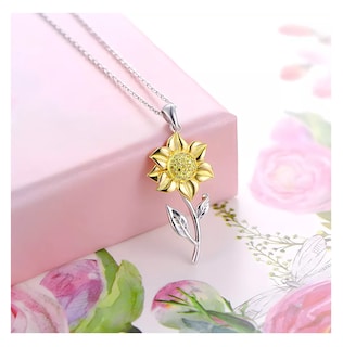 Foto 2 | Foto 2 | Collar de Girasol Aretes Dije Chapado en Oro 18k Joyería Mujer 3 Piezas