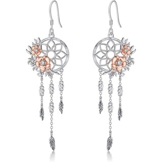 Foto 1 | Foto 1 | Pendientes Dream Catcher De Plata 925 Con Circonitas Para Mujer - Venta Internacional.