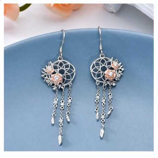 Foto 2 | Foto 2 | Pendientes Dream Catcher De Plata 925 Con Circonitas Para Mujer - Venta Internacional.