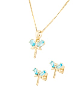 Foto 1 | Foto 1 | Aretes y Collar Chapa de Oro The Golden Store 2 Piezas