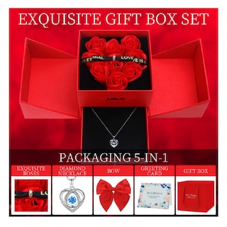 Foto 4 | Foto 4 | Collar Dije Corazón 925 Plata Y Caja De Regalo De Rosas Lab.g, Caja Rojo