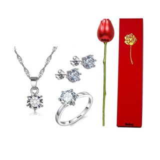 Foto 1 | Foto 1 | Rosas Exquisita Belug , Regalos Para Mujeres, Regalos De San Valentín Plata Rojo