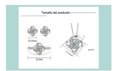 Foto 3 | Foto 3 | Collar + Anillo + Aretes de Plata Xtellar 3 Piezas