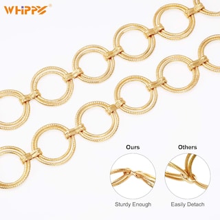 Foto 3 | Foto 3 | Cinturón Con Cadena De Cintura Whippy Con Anillo En O De Metal Para Mujer, Dorado - Venta Internacional.