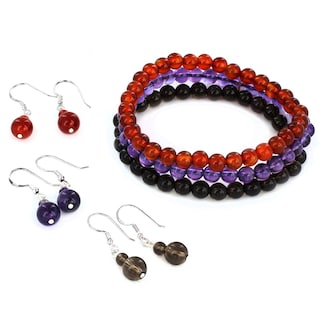Foto 1 | Foto 1 | Set De Joyas West Coast Jewelry De Cuarzo Ahumado, Cornalina Y Amatista - Venta Internacional.