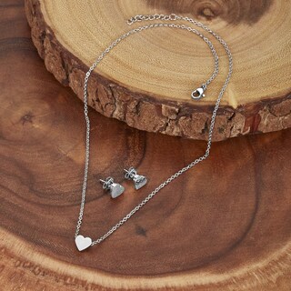 Foto 3 | Foto 3 | Conjunto De Joyas: Collar Y Pendientes Elya En Forma De Corazón - Venta Internacional.