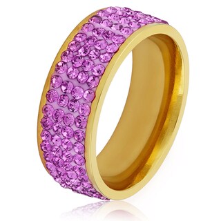 Foto 1 | Foto 1 | Anillo West Coast Jewelry Elya De Acero Chapado En Oro Para Mujer - Venta Internacional.