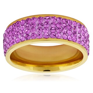 Foto 2 | Foto 2 | Anillo West Coast Jewelry Elya De Acero Chapado En Oro Para Mujer - Venta Internacional.