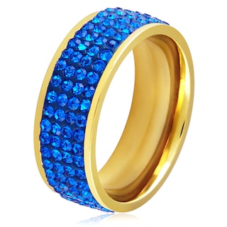 Foto 1 | Foto 1 | Anillo West Coast Jewelry Elya Para Mujer, Acero Chapado En Oro, Azul - Venta Internacional.