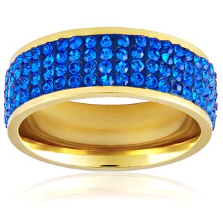 Foto 2 | Foto 2 | Anillo West Coast Jewelry Elya Para Mujer, Acero Chapado En Oro, Azul - Venta Internacional.