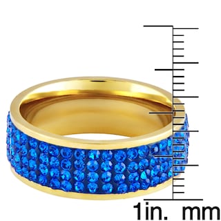 Foto 3 | Foto 3 | Anillo West Coast Jewelry Elya Para Mujer, Acero Chapado En Oro, Azul - Venta Internacional.