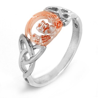 Foto 1 | Foto 1 | Anillo West Coast Jewelry Celtic Trinity Knot Claddagh En Oro Rosa - Venta Internacional.