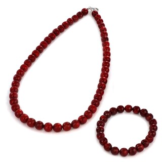 Foto 2 | Foto 2 | Set De Joyas West Coast Jewelry, Coral Teñido De Rojo, Plata De Ley - Venta Internacional.