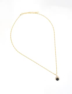 Foto 2 | Foto 2 | Set De Arete Y Collar Circular Con Marco Negro The Golden Store Chapa De Oro 18k