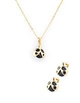 Arete Y Collar De Catarina The Golden Store Chapa De Oro 18k