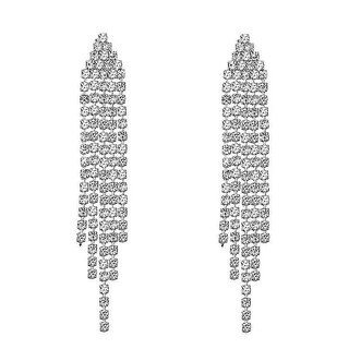Foto 1 | Foto 1 | Pendientes Huoguo De Plata De Ley 925 Y Cristal Para Bodas Y Novias - Venta Internacional.