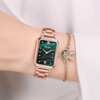 Foto 2 | Foto 2 | Reloj Huoguo Con Números Romanos Rectangulares Creativos Para Mujer De Acero - Venta Internacional.