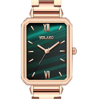 Foto 4 | Foto 4 | Reloj Huoguo Con Números Romanos Rectangulares Creativos Para Mujer De Acero - Venta Internacional.