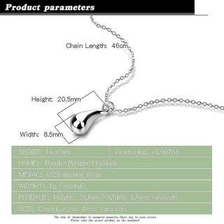 Foto 2 | Foto 2 | Collar Huoguo Bebederos De Plata De Ley Con Forma De Gota De Agua - Venta Internacional.