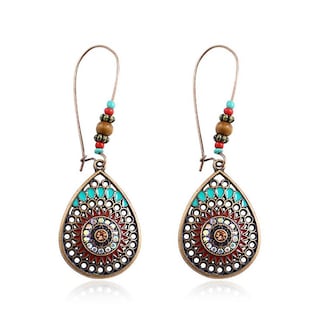 Foto 1 | Foto 1 | Pendientes Huoguo Vintage Bohemios Con Forma De Gota De Agua Geométrica De Metal - Venta Internacional.