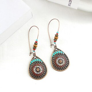 Foto 3 | Foto 3 | Pendientes Huoguo Vintage Bohemios Con Forma De Gota De Agua Geométrica De Metal - Venta Internacional.