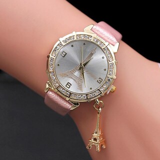 Foto 1 | Foto 1 | Reloj Huoguo De Pulsera De Cuarzo Para Mujer Con Diamantes De Imitación De La Torre Eiffel - Venta Internacional.