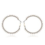 Pendientes Huoguo Redondos En Forma De C Perlas De Aleación Para Bodas - Venta Internacional.