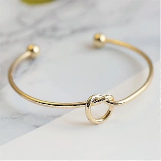 Foto 1 | Foto 1 | Brazalete Huoguo Ajustable Con Doble Lazo En Forma De Corazón Y Cristal Dorado - Venta Internacional.