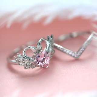 Foto 4 | Foto 4 | Anillo Huoguo Lujosa Aristocrática Y Elegante Corona De Cisne Gema Rosa - Venta Internacional.