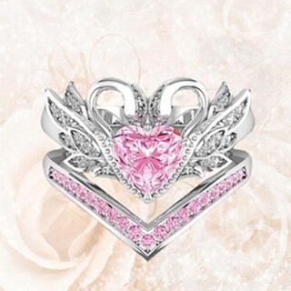 Foto 5 | Foto 5 | Anillo Huoguo Lujosa Aristocrática Y Elegante Corona De Cisne Gema Rosa - Venta Internacional.