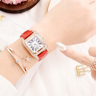 Foto 2 | Foto 2 | Set De Relojes Huoguo Flowers Para Mujer Piel Y Cuarzo Caja De 31 Mm - Venta Internacional.