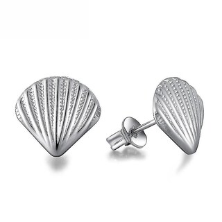 Foto 1 | Foto 1 | Pendientes De Plata 925 Con Forma De Concha Con Forma De Flor Para Boda - Venta Internacional.