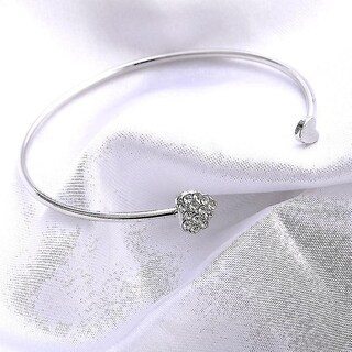 Foto 1 | Foto 1 | Brazalete Huoguo Con Doble Corazón De Cristal Plateado Para Mujer - Venta Internacional.