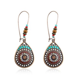 Foto 1 | Foto 1 | Pendientes Huoguo Vintage Bohemios Con Forma De Gota De Agua Geométrica De Metal - Venta Internacional.