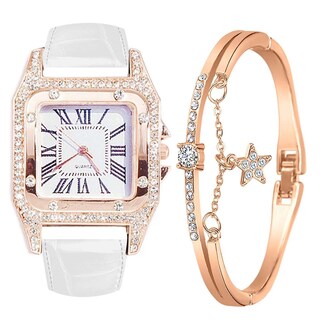 Foto 2 | Foto 2 | Set De Relojes Huoguo Flowers Para Mujer Piel Y Cuarzo Caja De 31 Mm - Venta Internacional.