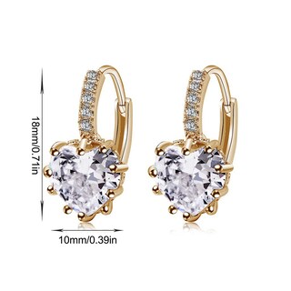Foto 1 | Foto 1 | Pendientes Huoguo Con Circonitas En Forma De Corazón A La Moda Para Mujer - Venta Internacional.